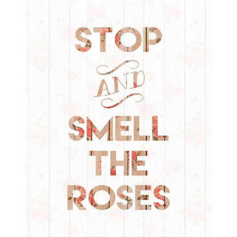 Stop and Smell the Roses Black Modern Wood Framed Art Print with Double Matting by Moss, Tara