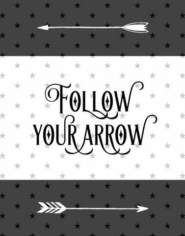 Follow Your Arrow White Modern Wood Framed Art Print with Double Matting by Moss, Tara