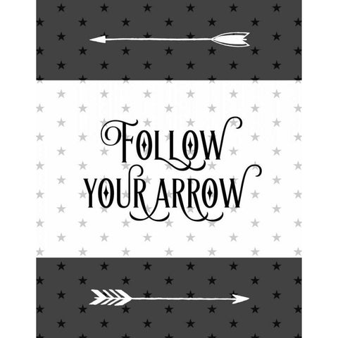 Follow Your Arrow White Modern Wood Framed Art Print by Moss, Tara