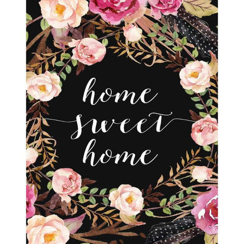 Home Sweet Home White Modern Wood Framed Art Print by Moss, Tara