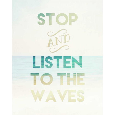 Listen to the Waves Black Modern Wood Framed Art Print with Double Matting by Moss, Tara