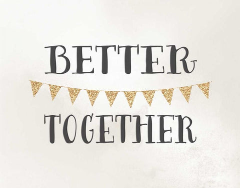 Better Together White Modern Wood Framed Art Print with Double Matting by Moss, Tara