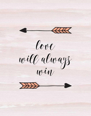 Love Will Always Win White Modern Wood Framed Art Print with Double Matting by Moss, Tara