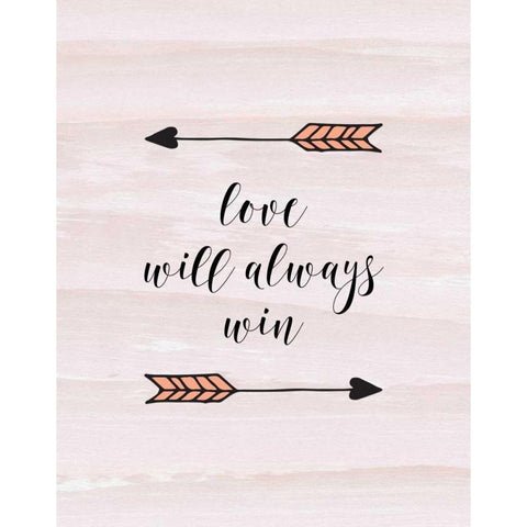 Love Will Always Win White Modern Wood Framed Art Print by Moss, Tara