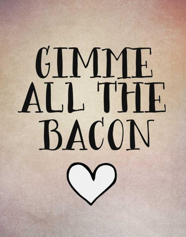 Gimme All the Bacon Black Ornate Wood Framed Art Print with Double Matting by Moss, Tara