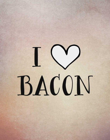 I Love Bacon White Modern Wood Framed Art Print with Double Matting by Moss, Tara