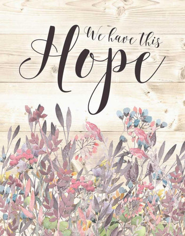 Hope Floral Watercolor Wood Black Ornate Wood Framed Art Print with Double Matting by Moss, Tara