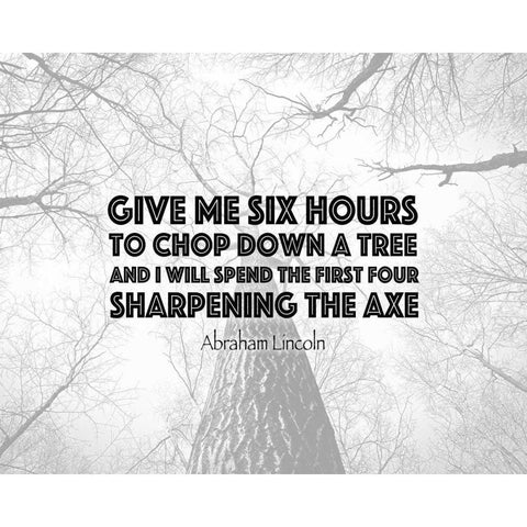 Lincoln Tree Quote White Modern Wood Framed Art Print by Moss, Tara