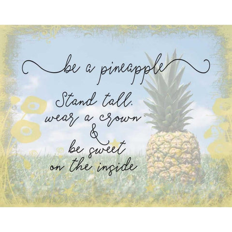 Be a Pineapple Gold Ornate Wood Framed Art Print with Double Matting by Moss, Tara