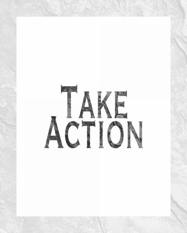 Take Action Black Ornate Wood Framed Art Print with Double Matting by Moss, Tara