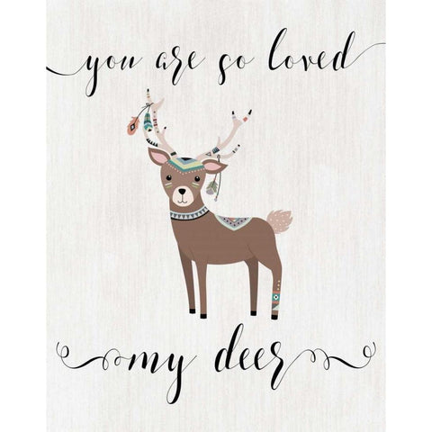 So Loved My Deer Black Modern Wood Framed Art Print with Double Matting by Moss, Tara