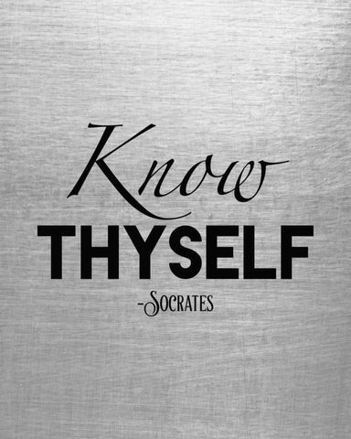 Know Thyself Black Ornate Wood Framed Art Print with Double Matting by Moss, Tara