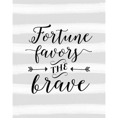 Fortune Favors the Brave Stripes Black Modern Wood Framed Art Print with Double Matting by Moss, Tara