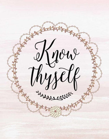 Know Thyself White Modern Wood Framed Art Print with Double Matting by Moss, Tara