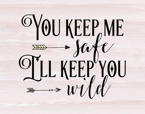 Safe and Wild Quote Black Ornate Wood Framed Art Print with Double Matting by Moss, Tara