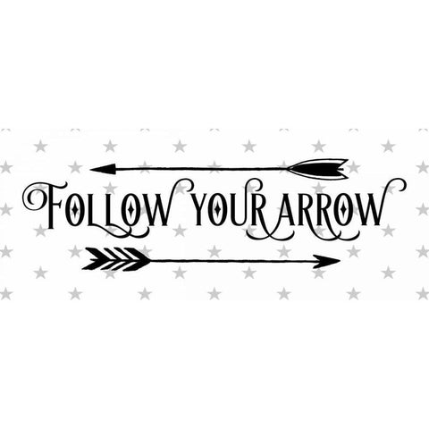 Follow Your Arrow Horizontal Black Modern Wood Framed Art Print with Double Matting by Moss, Tara