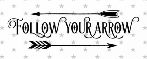 Follow Your Arrow Horizontal Black Ornate Wood Framed Art Print with Double Matting by Moss, Tara