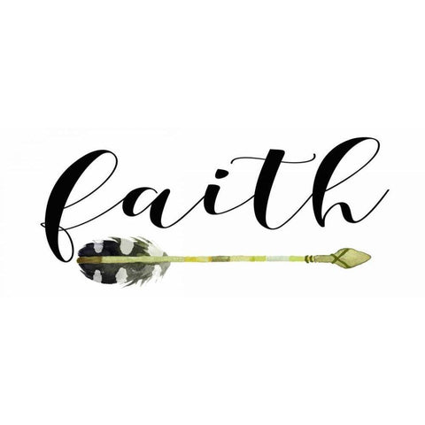 Faith with Arrow Black Modern Wood Framed Art Print with Double Matting by Moss, Tara