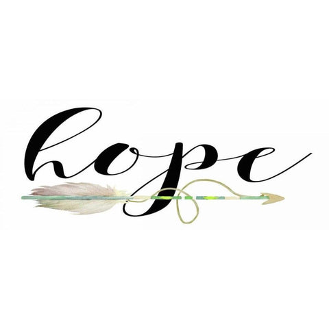 Hope with Arrow White Modern Wood Framed Art Print by Moss, Tara