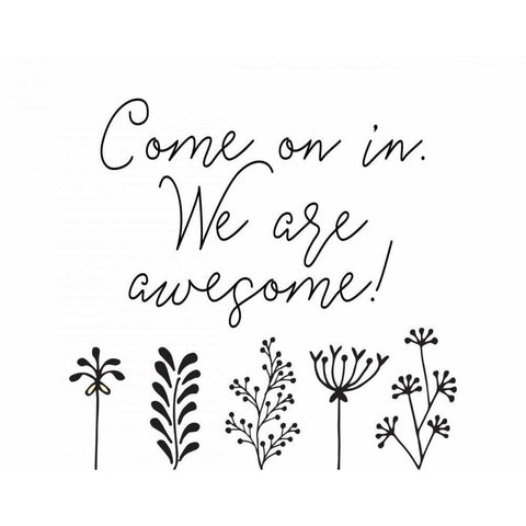 Come On In White Modern Wood Framed Art Print by Moss, Tara