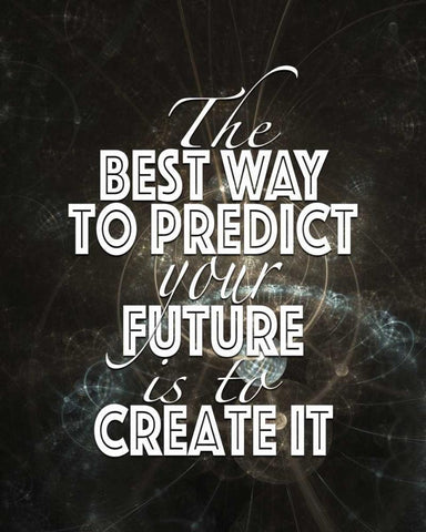 Predict Your Future Black Black Ornate Wood Framed Art Print with Double Matting by Moss, Tara