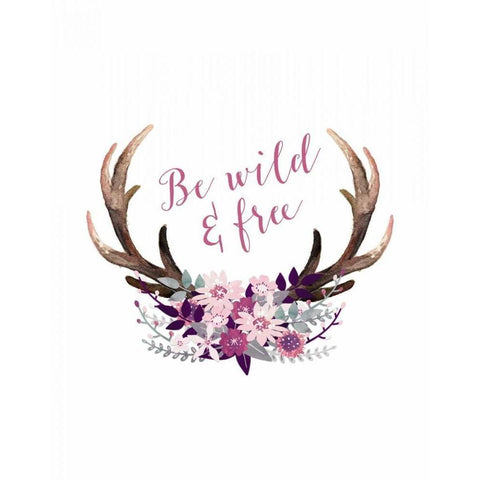 Be Wild and Free Black Modern Wood Framed Art Print with Double Matting by Moss, Tara