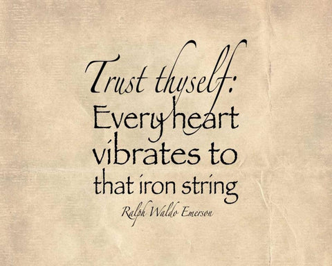 Trust Thyself White Modern Wood Framed Art Print with Double Matting by Moss, Tara