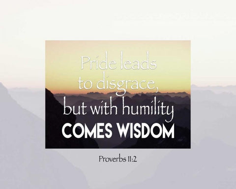 Proverbs 11-2 Black Ornate Wood Framed Art Print with Double Matting by Moss, Tara