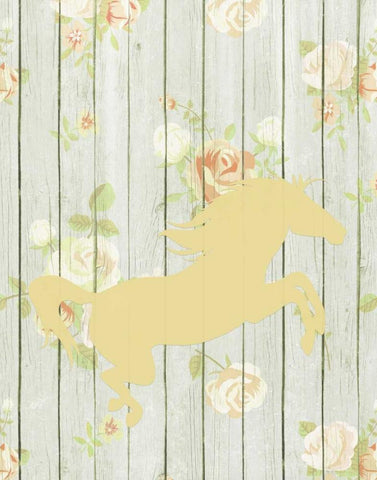 Pale Yellow Horse White Modern Wood Framed Art Print with Double Matting by Moss, Tara