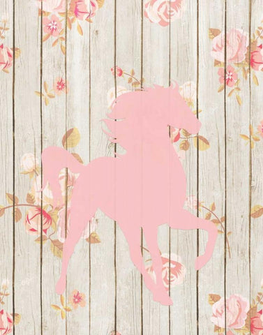 Pale Pink Horse White Modern Wood Framed Art Print with Double Matting by Moss, Tara