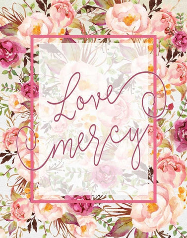 Love Mercy White Modern Wood Framed Art Print with Double Matting by Moss, Tara