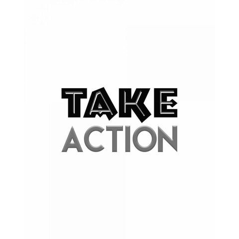 Take Action White Modern Wood Framed Art Print by Moss, Tara