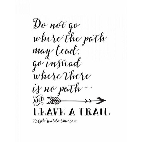 Leave a Trail II White Modern Wood Framed Art Print by Moss, Tara