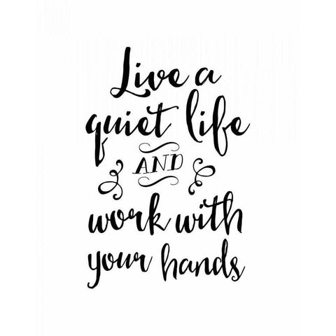 Live a Quiet Life Black Modern Wood Framed Art Print with Double Matting by Moss, Tara