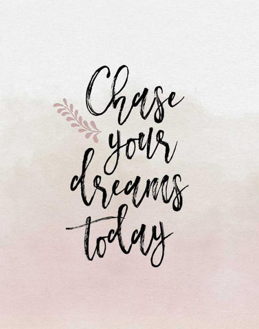 Chase Your Dreams Today Black Ornate Wood Framed Art Print with Double Matting by Moss, Tara