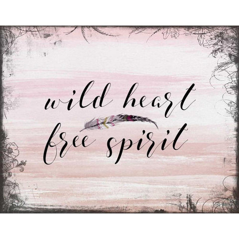 Wild Heart Free Spirit Black Modern Wood Framed Art Print with Double Matting by Moss, Tara