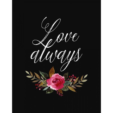 Love Always Black Modern Wood Framed Art Print with Double Matting by Moss, Tara