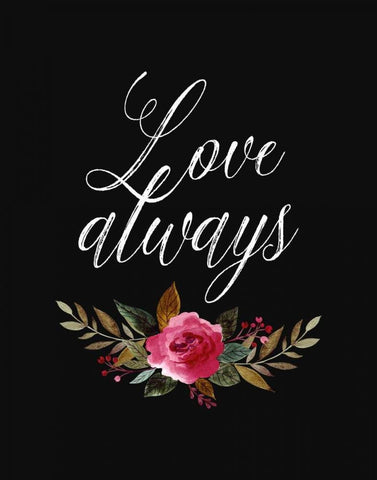 Love Always Black Ornate Wood Framed Art Print with Double Matting by Moss, Tara