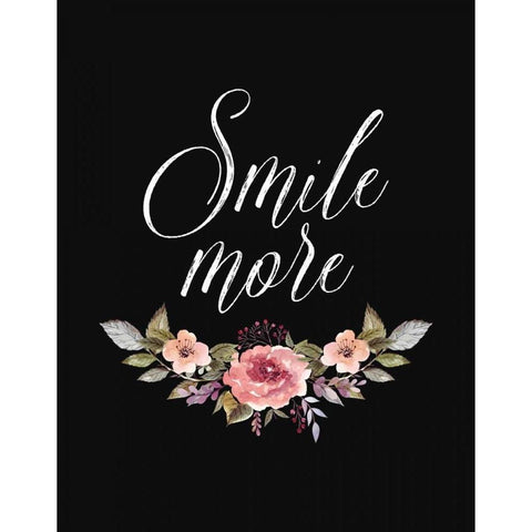 Smile More Gold Ornate Wood Framed Art Print with Double Matting by Moss, Tara