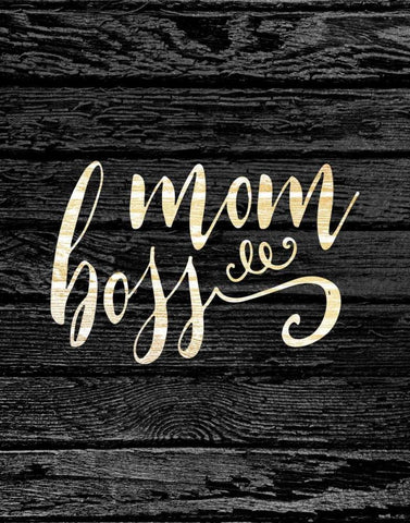 Mom Boss White Modern Wood Framed Art Print with Double Matting by Moss, Tara