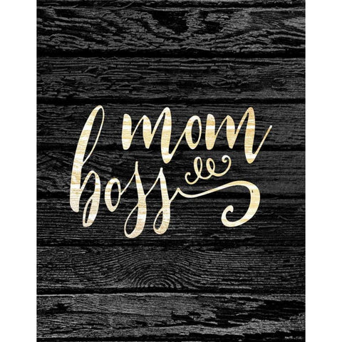 Mom Boss Black Modern Wood Framed Art Print with Double Matting by Moss, Tara