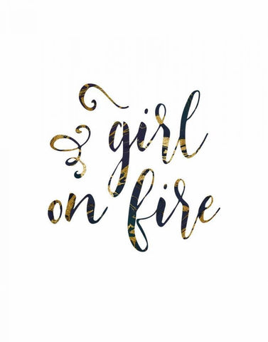 Girl on Fire Black Ornate Wood Framed Art Print with Double Matting by Moss, Tara