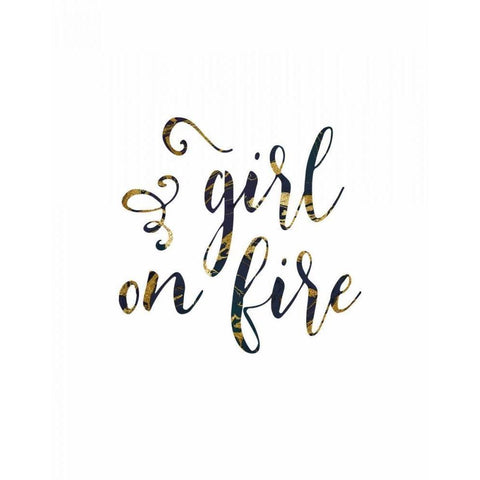 Girl on Fire Black Modern Wood Framed Art Print with Double Matting by Moss, Tara