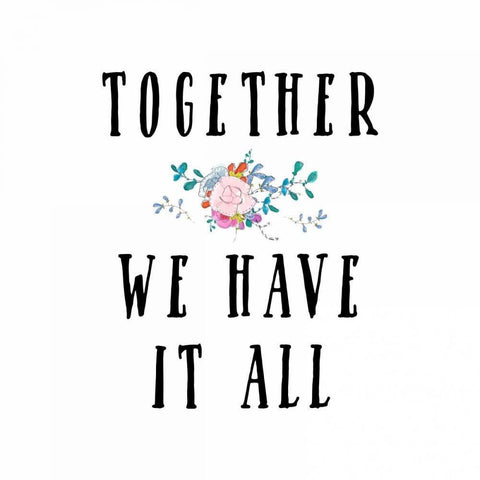 Together We Have It All Black Modern Wood Framed Art Print by Moss, Tara