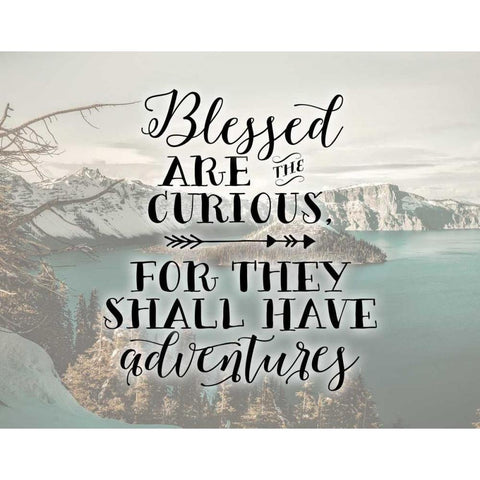 Blessed are the Curious Black Modern Wood Framed Art Print with Double Matting by Moss, Tara