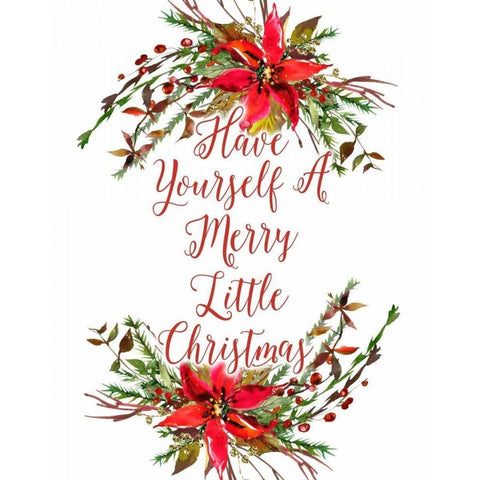 Have Yourself a Merry Little Christmas White Modern Wood Framed Art Print by Moss, Tara