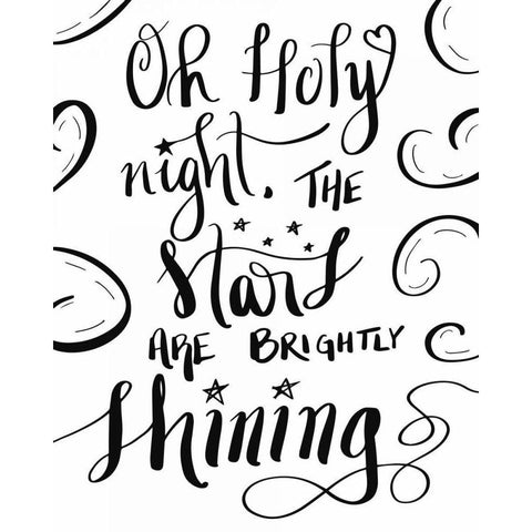 Oh Holy Night White Modern Wood Framed Art Print by Moss, Tara