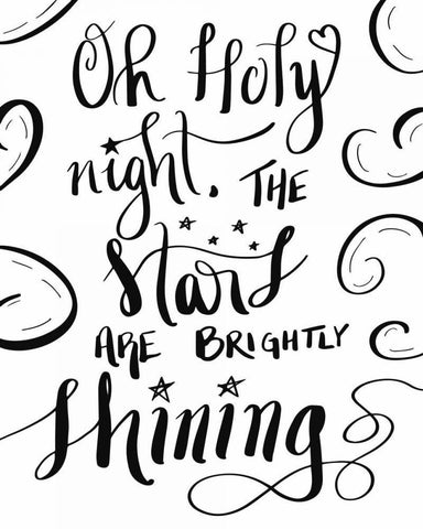 Oh Holy Night White Modern Wood Framed Art Print with Double Matting by Moss, Tara