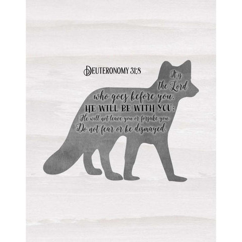 Deuteronomy 31-8 White Modern Wood Framed Art Print by Moss, Tara