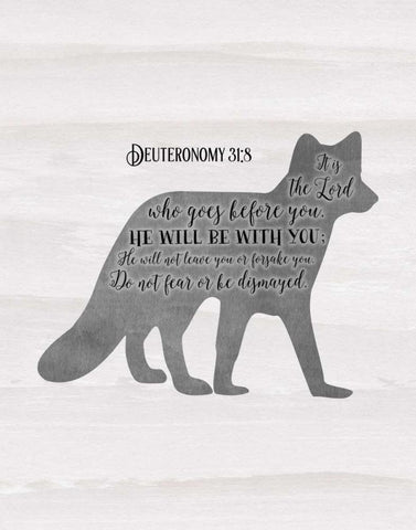 Deuteronomy 31-8 White Modern Wood Framed Art Print with Double Matting by Moss, Tara